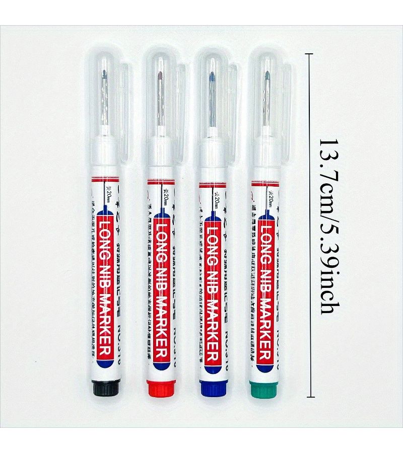 Set of 6 Black Quick Drying Oil Based Marking Pens for Deep Holes - Image 1