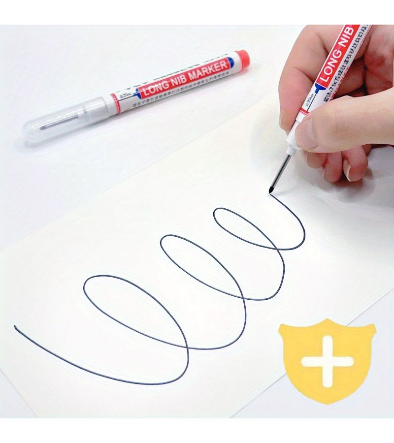 Set of 6 Black Quick Drying Oil Based Marking Pens for Deep Holes - Image 5