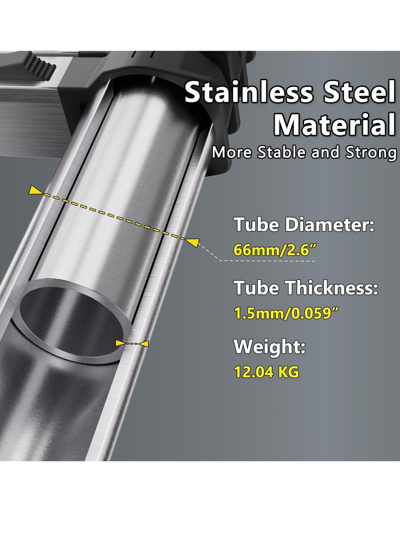 "Telescopic Ladder, 3.8M Stainless Steel Thickened High-Strength Ladder, Loft Ladder with Non-Slip Feet, Portable Extendable Ladders, Adjustable Height Folding Ladder for Roof, Attic, Caravans." - Image 2