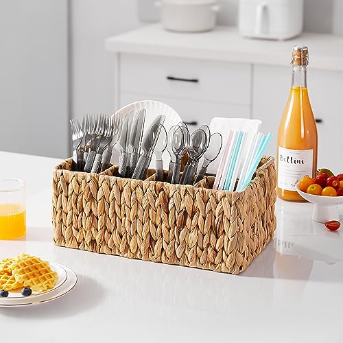 Berdeng Utensil Caddy, Utensil Basket for Table,Napkin and Utensil Holder, Silverware Caddy, Cutlery Holder, Utensil Holder for Party, Picnic Caddy for Plates and Utensils… - Image 3