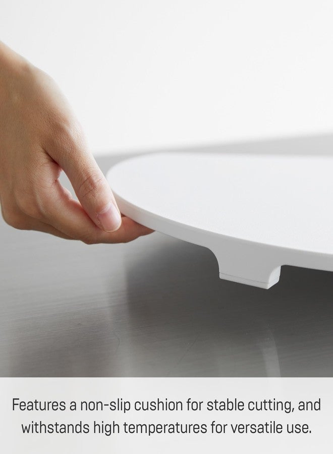 Yamazaki Home Tower Round Cutting Board - Magnetic Mounting, Dishwasher Safe, Non-Slip Surface - Ideal for Pizza and Ingredient Prep - Polypropylene - Image 5