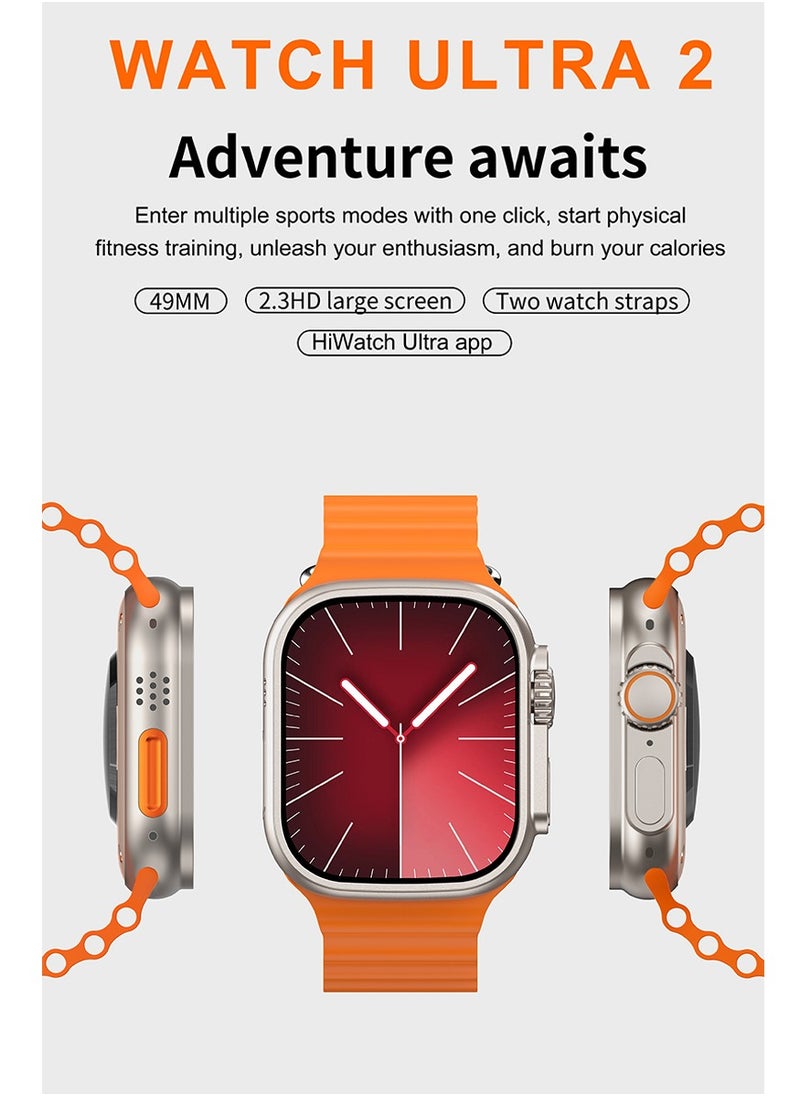 AROAQ - T900 Ultra 2 GS Big 2.3 Infinite Display Series 9 Super Fast Ultra Smartwatch Orange - Image 1
