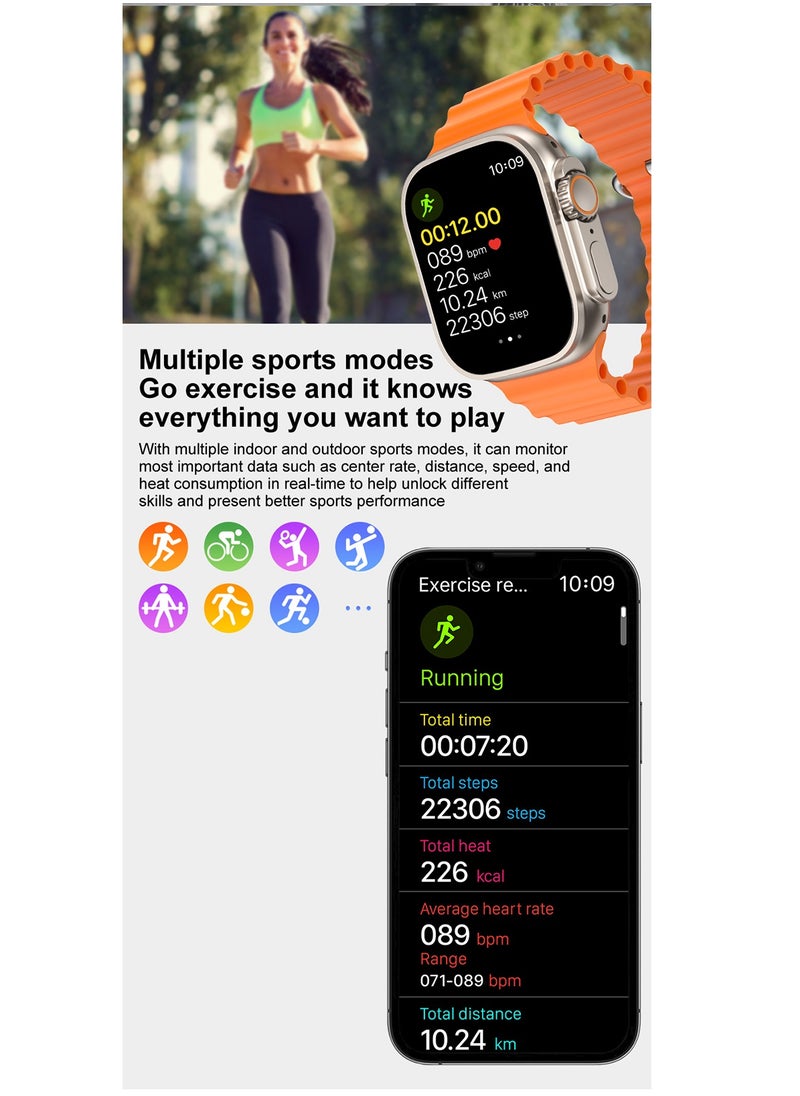 AROAQ - T900 Ultra 2 GS Big 2.3 Infinite Display Series 9 Super Fast Ultra Smartwatch Orange - Image 1