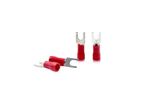 AR TAPES & PLASTICS AR Tapes Insulated Fork Spade U-Type Terminals (Cable entry 1.5,Fork size 3.5 mm) Spade Quick Splice Crimp wire Connectors - Pack of 25 - Image 4