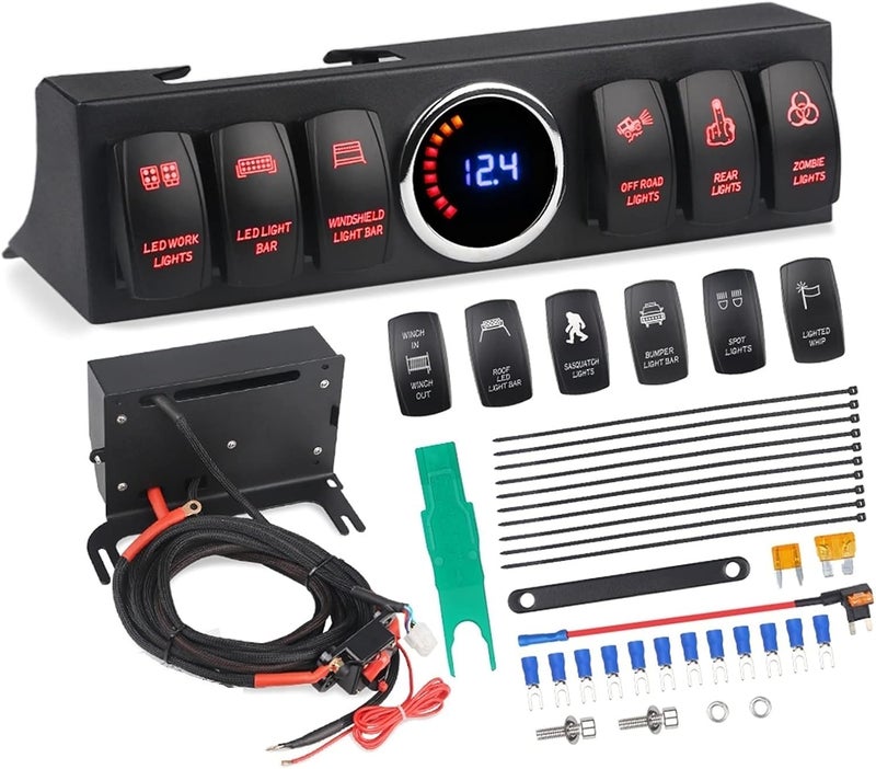 Wivplex 6 Rocker Switch Panel for Jeep Wrangler JK JKU - Image 1