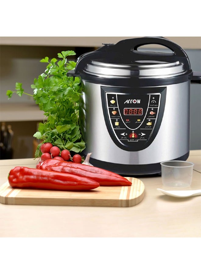 Arrow Electric Pressure Cooker - 8 Liters - 1300 Watts - Silver - RO-08SEC - Image 4