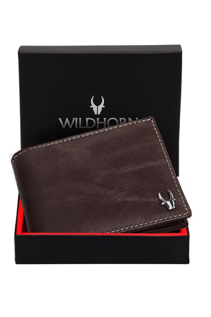 WildHorn RFID Protected Leather Wallet for Men,Brown Crunch - Image 2