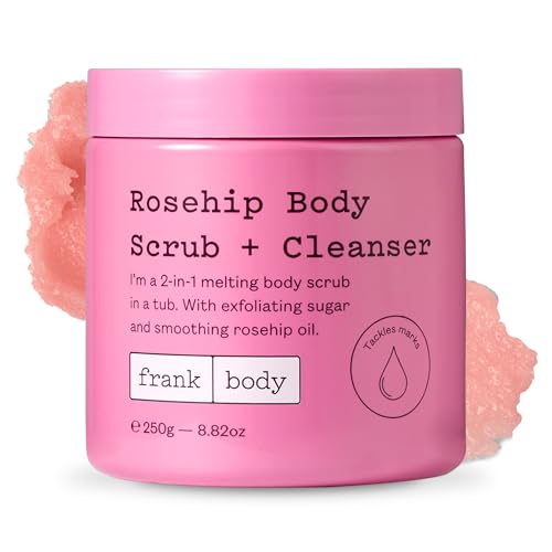 frank body Rosehip Body Scrub Cleanser Fades Marks Softens Skin Exfoliating Body Scrub With Rosehip Oil Coffee Seed Extract Lavender Oil Vegan Cruelty Free 250g 882 oz - Image 1