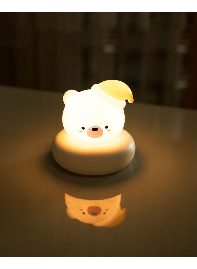 Night light for newborn baby, cute bear night light with touch sensor, safe silicone LED bedside lamp nursery nightlight,rechargeable night light for bedroom,birthday gifts room decor - Image 4