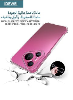 IDEWEI Huawei Pura 70 Case, Designed for Huawei Pura 70 Case, Protective Cover with Four Corner Anti-Fall Airbags, Slim Flexible TPU Rubber Soft Silicone Back Cover for HUAWEI Pura 70 (Clear)  - Image 2