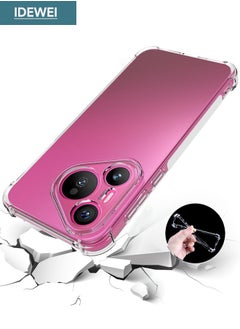 IDEWEI Huawei Pura 70 Case, Designed for Huawei Pura 70 Case, Protective Cover with Four Corner Anti-Fall Airbags, Slim Flexible TPU Rubber Soft Silicone Back Cover for HUAWEI Pura 70 (Clear)  - Image 1