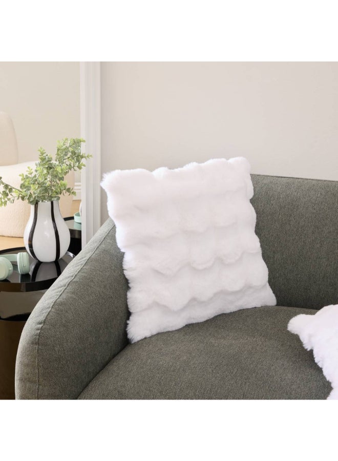 atmosphera Zephy 3D Fur Square Shaped Cushion White 45 x 45cm 212506 - Image 5