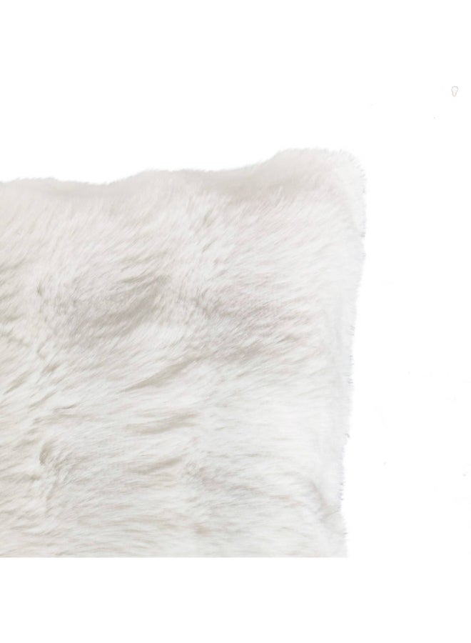 atmosphera Zephy 3D Fur Square Shaped Cushion White 45 x 45cm 212506 - Image 2