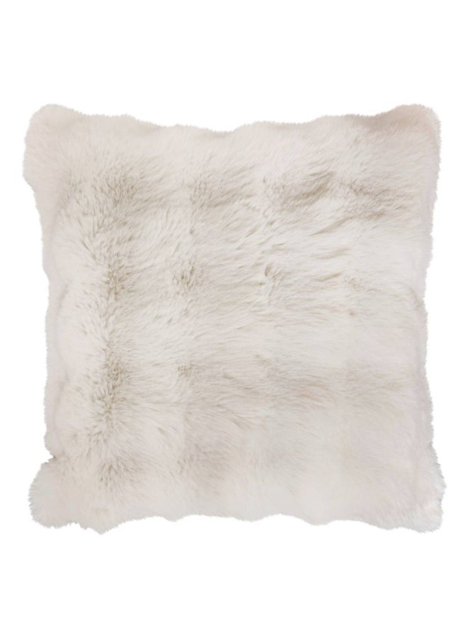 atmosphera Zephy 3D Fur Square Shaped Cushion White 45 x 45cm 212506 - Image 1