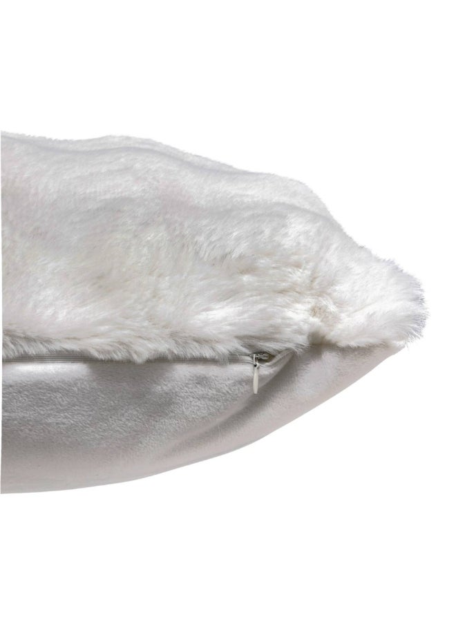 atmosphera Zephy 3D Fur Square Shaped Cushion White 45 x 45cm 212506 - Image 3