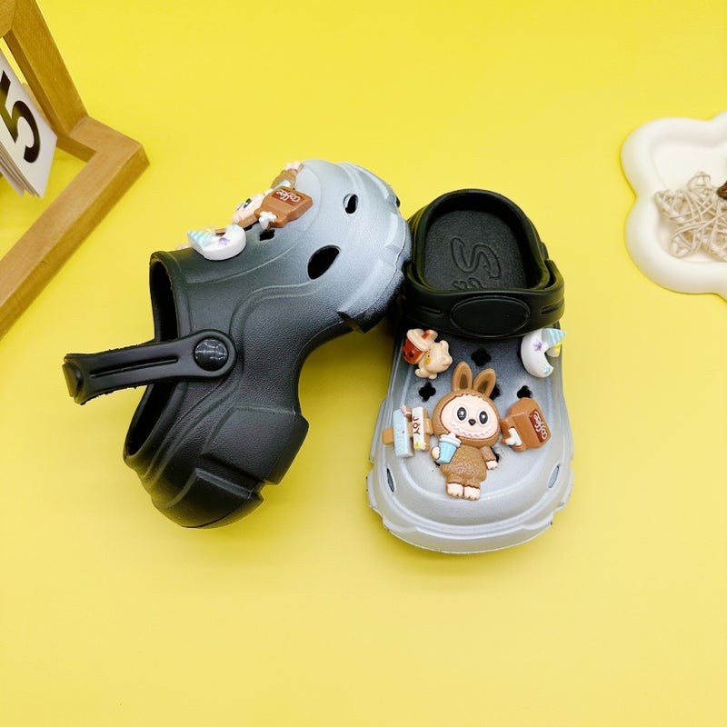 Cute All-Match Boys And Girls Parent-Child Slippers New Coffee Rab Cloth Hole Shoes Soft Sole Non-Slip Baotou Sandals - Image 4