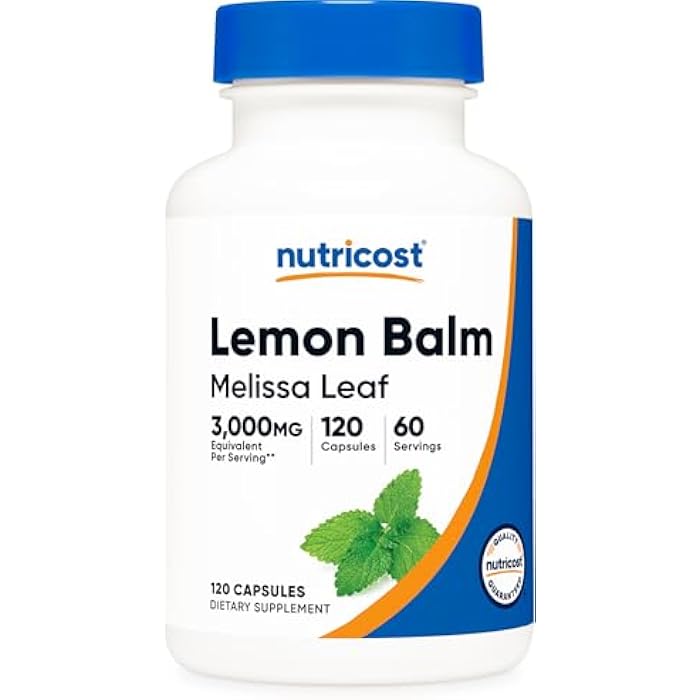 Nutricost Lemon Balm Extract 120 Capsules for 60 Servings Per Bottle - Melissa Leaf Lemon Balm Extract, Vegan - Image 1