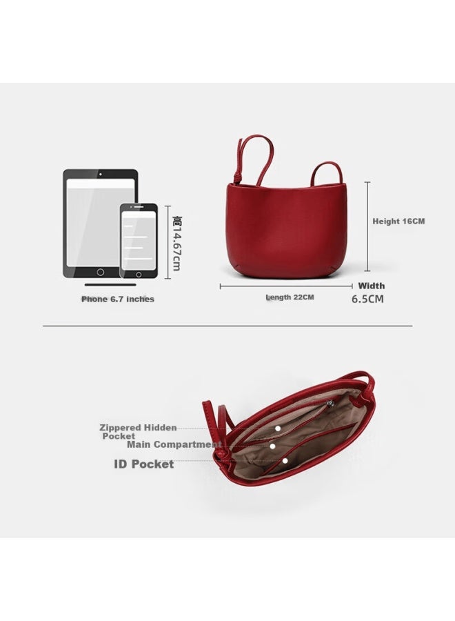 Yuyula Women's Cowhide Saddle Bag Luxury Bridal Wedding Crossbody Birthday Gift For Girlfriend Wife - Image 3