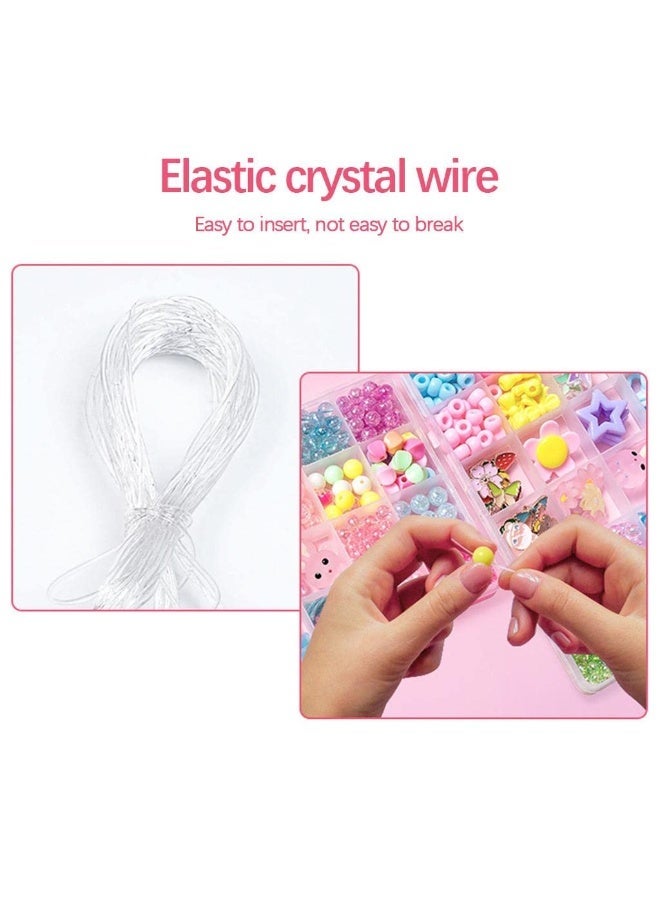 Capstro 24 Grid Acrylic Beads Jewelry Making Kit Crystal Bunny – DIY Bead Box with Acrylic Beads, Charms, Strings & Scissors – Creative Arts & Crafts Jewelry Gift for Girls Age 7–14 - Image 4