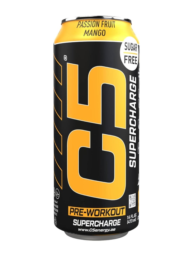 C5 SUPERCHARGE Sugar Free Passion Fruit Mango 473ml - Image 1