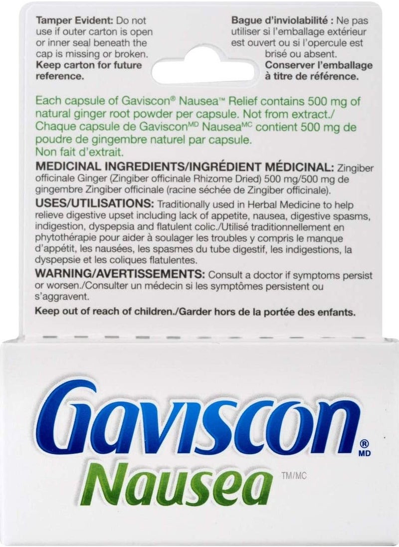 GAVISCON Nausea Natural Ginger Capsule, 18 Count  - Image 2