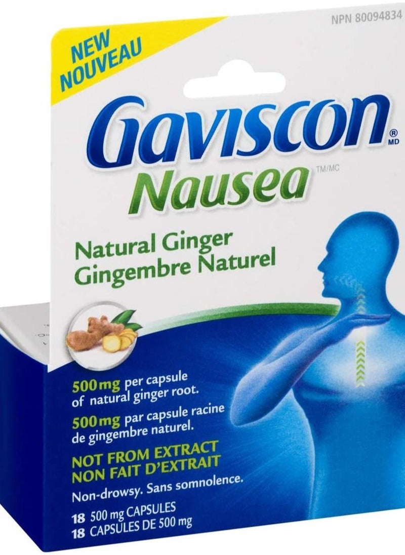 GAVISCON Nausea Natural Ginger Capsule, 18 Count  - Image 4