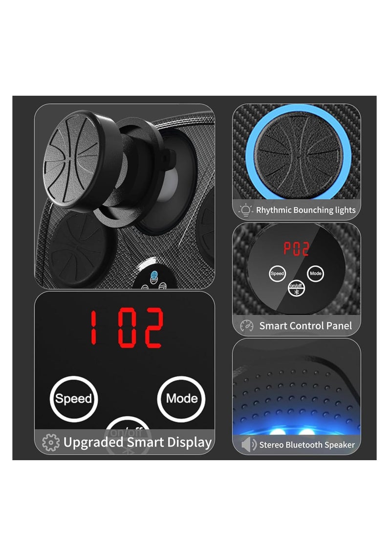 Smart Boxing Machine, Boxing Machine Wall Mounted With LED Light, Bluetooth Music Boxing Trainer with Gloves, Music Workout Machine with Display Screen Punching Machine for Home,Indoor, Gym