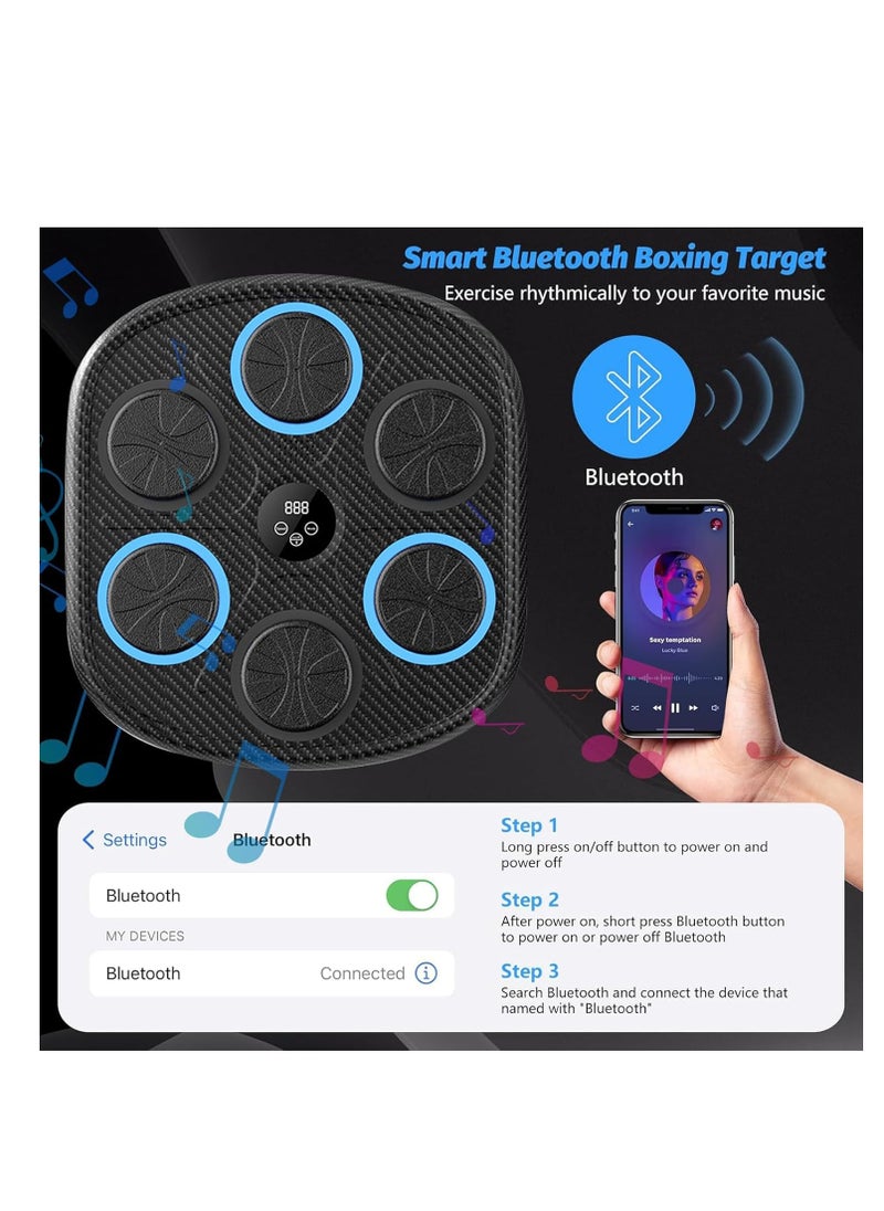 Smart Boxing Machine, Boxing Machine Wall Mounted With LED Light, Bluetooth Music Boxing Trainer with Gloves, Music Workout Machine with Display Screen Punching Machine for Home,Indoor, Gym