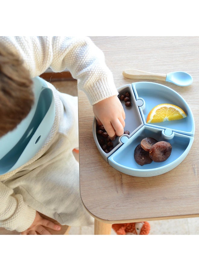 Minikoioi Puzzle Plate Mineral Blue/Powder Grey - Image 4