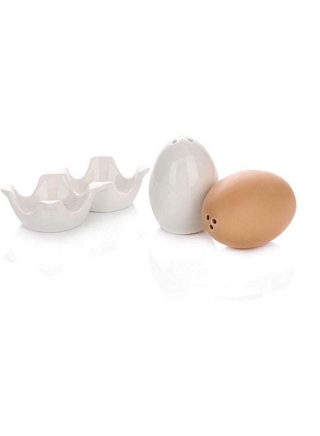 TAGROCK Ceramic Easter Egg Shaped Spices Salt/Pepper Shaker Seasoning Kitchen Decorative Dispensers (Brown & White Eggs) - Image 3
