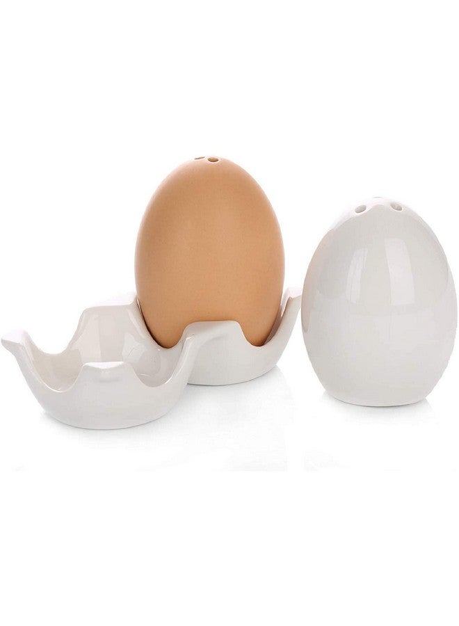 TAGROCK Ceramic Easter Egg Shaped Spices Salt/Pepper Shaker Seasoning Kitchen Decorative Dispensers (Brown & White Eggs) - Image 2