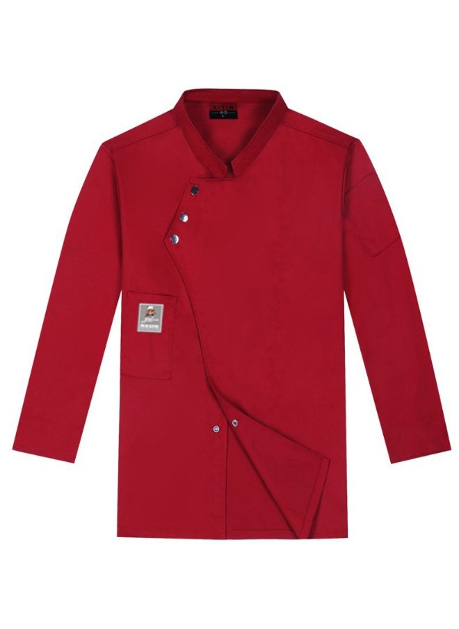 NIBEMINENT Men Women Chef Tops Single-breasted Button Chef Coat Professional Chef Uniforms for Men Women Waterproof Stand Collar Restaurant  - Image 1