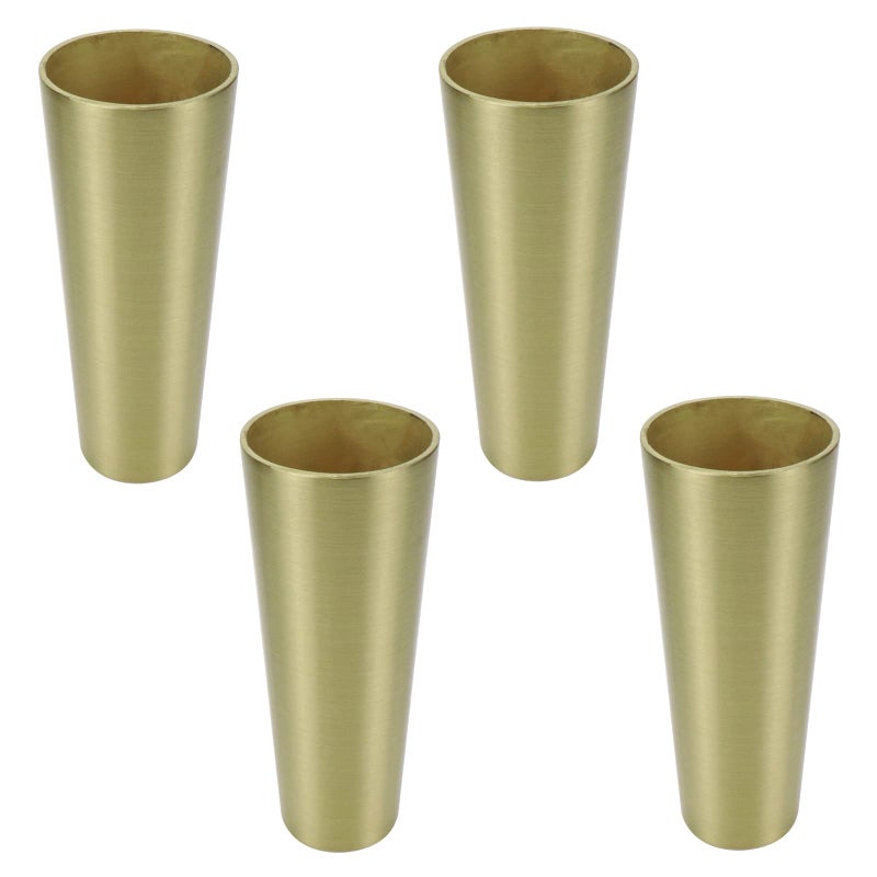 Geesatis 4 Pcs Chair Leg Cap Round Furniture Leg Cover Metal Table Feet Cap Floor Protector Table Chair Sofa Decorative Feet Cover, Gold, Zinc Alloy, Height 4 Inch - Image 1