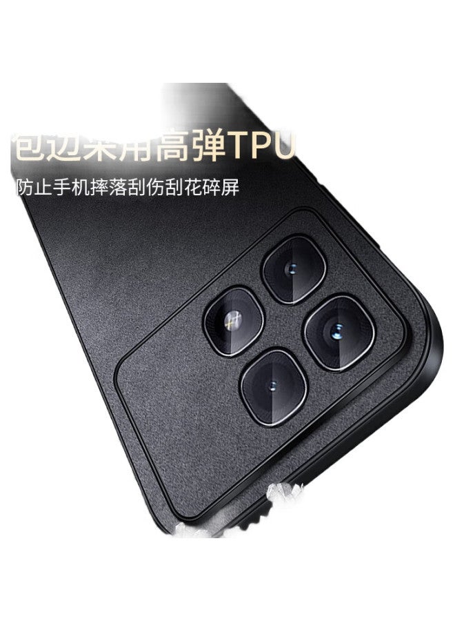 Shangsu, Suitable For Redmi K70 Pro Phone Case, Xiaomi K70 Ultra Protective Cover, Shockproof, Full Lens Protection, Simple Luxury Lambskin Leather Outer Case, Women'S And Men'S Leather Cover, Black - Image 3