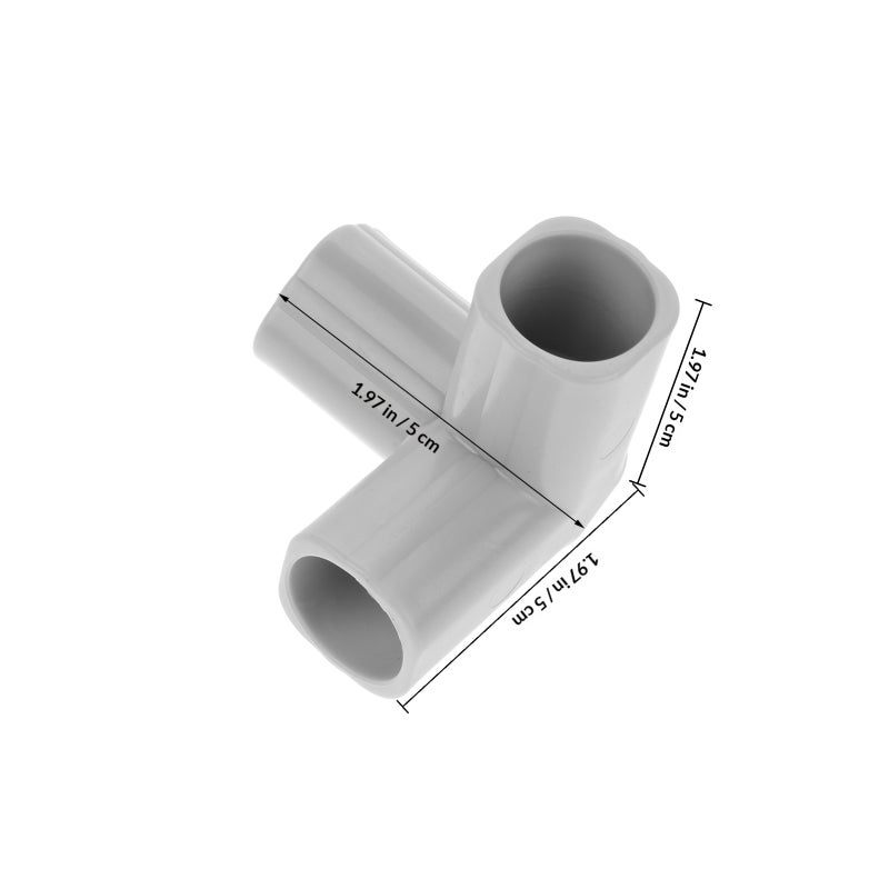 4pcs Tee Pvc Fittings - Pvc Pipe Fitting T-shaped Pipe Connectors 3 Way Furniture Grade Pipe Elbow Connector for DIY PVC Shelf Greenhouse Pipe Fittings Light Grey - Image 2