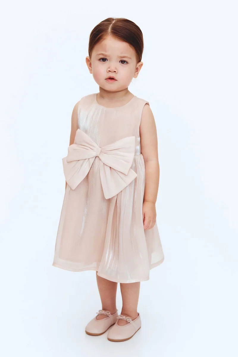 H&M Bow-detail organza dress