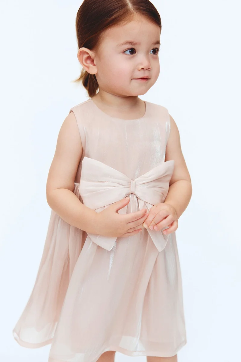 H&M Bow-detail organza dress