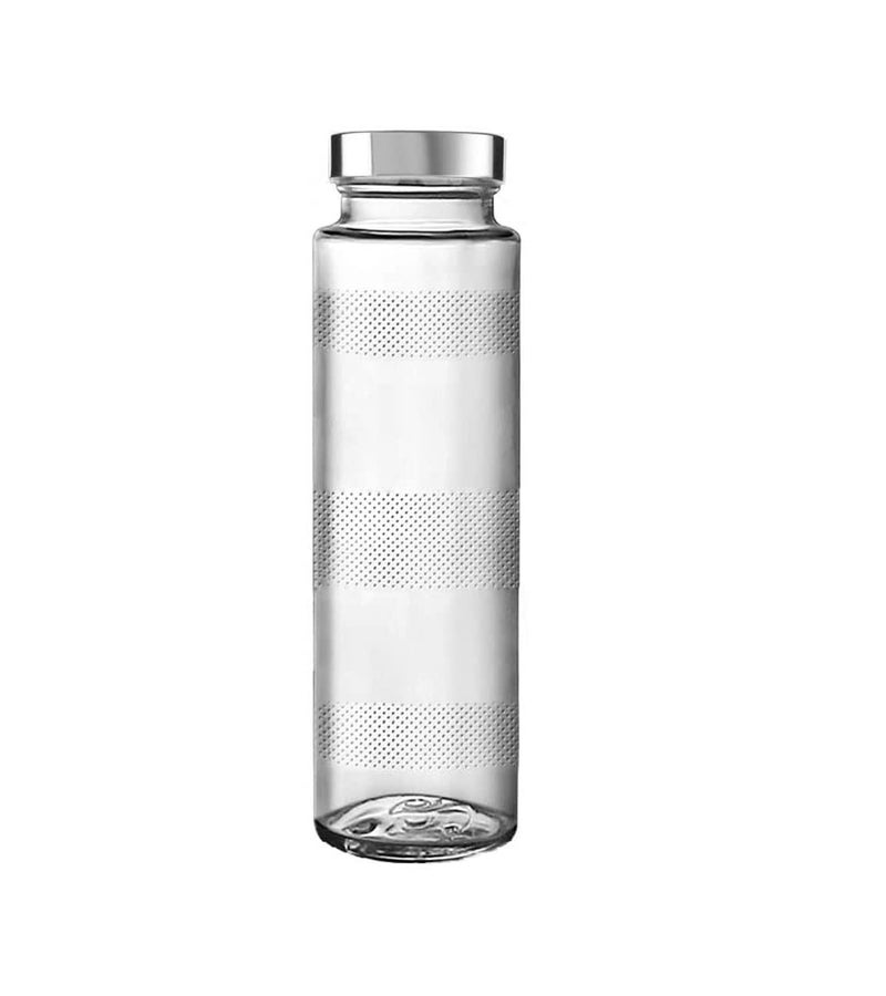 bizwiz bizwiz Glass Water Bottle with LeakProof Airtight Stainless Steel Lid for Water Smoothie Juices Reusable Travel Glass Drinking Fridge Bottles 750ml 1 - Image 1