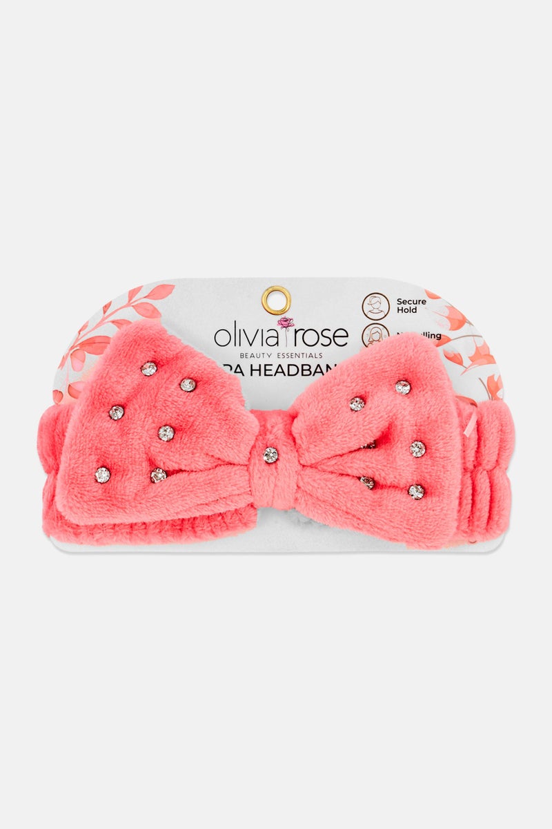 Olivia Rose Women Embellished Spa Headband, Pink - Image 1