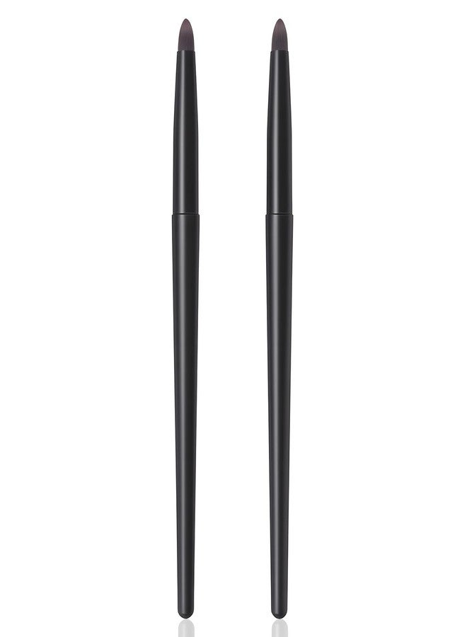 Heclia 2Pcs Small Pencil Eyeshadow Brush Smudge Eyeliner Brush Precise Smudge Applicator Delicate Areas Eye Shadow Applicator Seamless Blending Tool for Daily Makeup Lovers Novice Makeup Users - Image 1
