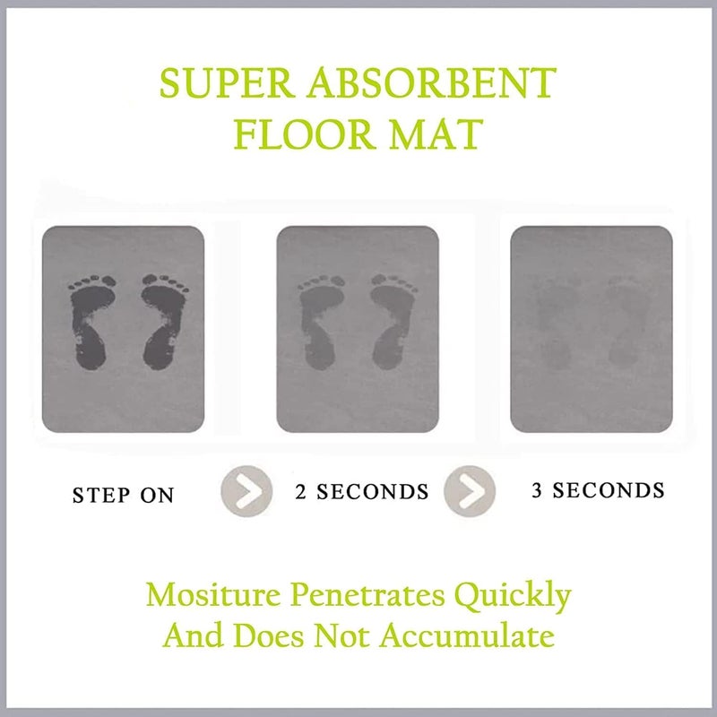 SKVM Memory Foam Water Absorbent Rectangular Shape Mat for Bathroom Kitchen Floor Door Entrance Anti Slip Foot Skid Shower mat (Design 3) - Image 5