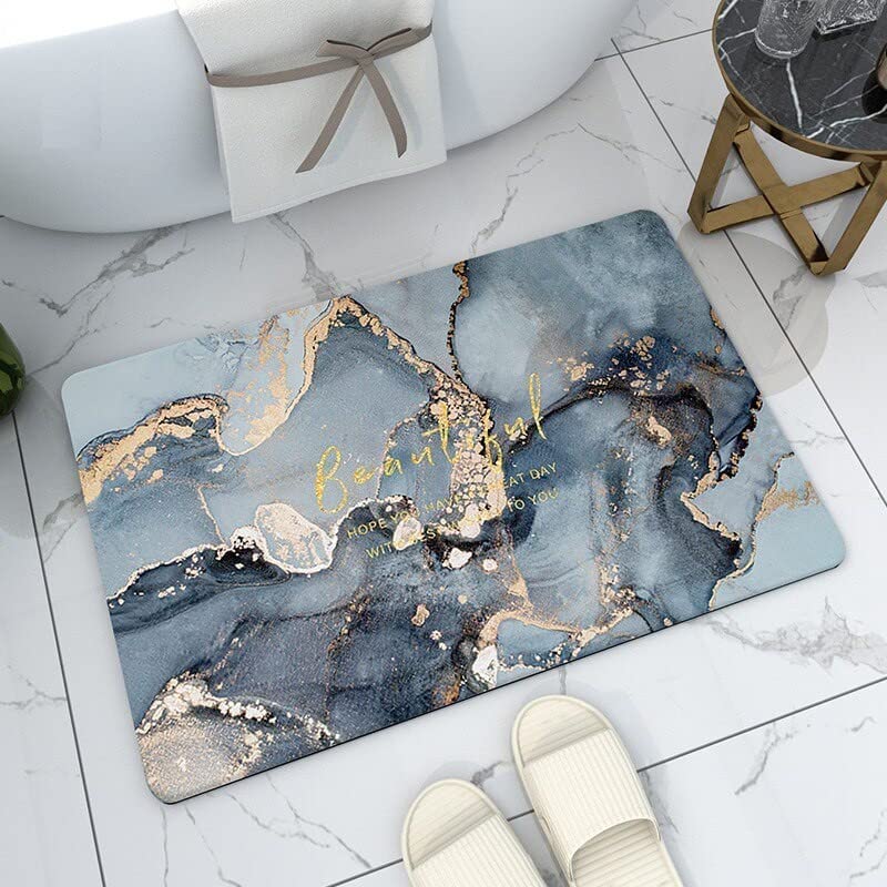 SKVM Memory Foam Water Absorbent Rectangular Shape Mat for Bathroom Kitchen Floor Door Entrance Anti Slip Foot Skid Shower mat (Design 3) - Image 1