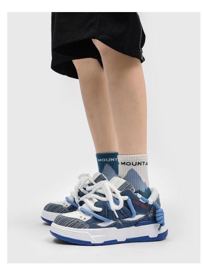 KUYING - New Thick Sole Elevated Board Shoes - Image 1