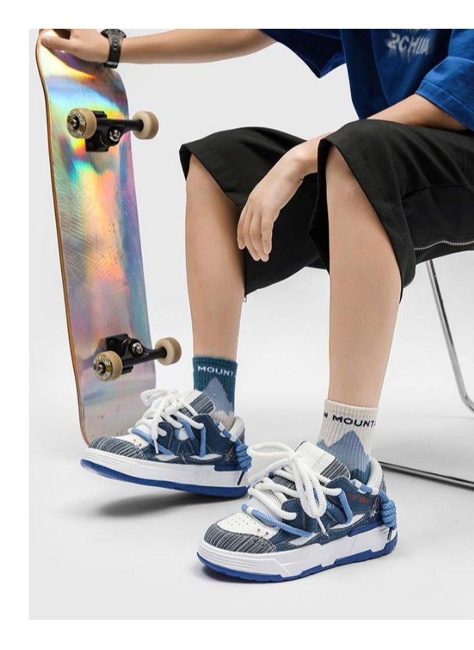 KUYING - New Thick Sole Elevated Board Shoes - Image 1