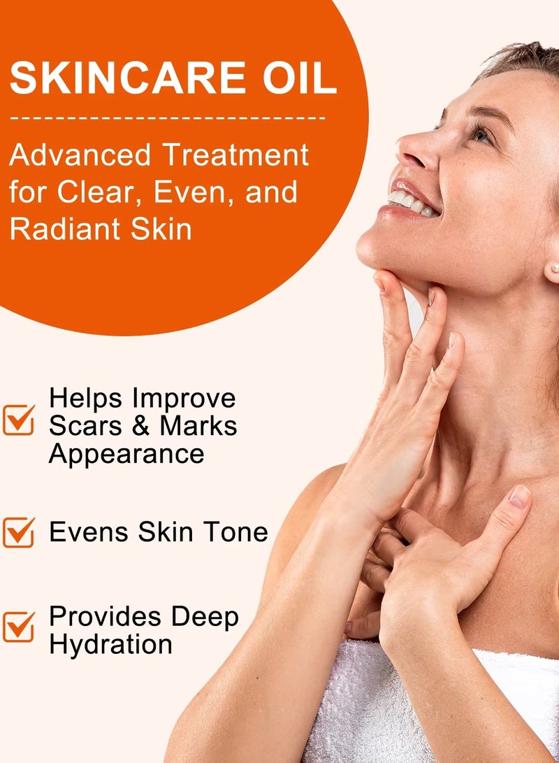 VOGSIG 60ml Skincare Oil Skin Care Serum for Stretch Marks Acne and Scars Moisturizing Stretch Mark Oil Boosts Skin Firmness and Elasticity Smooths Wrinkles and Fine Lines Moisturize Face Serum and Body Oil - Image 3