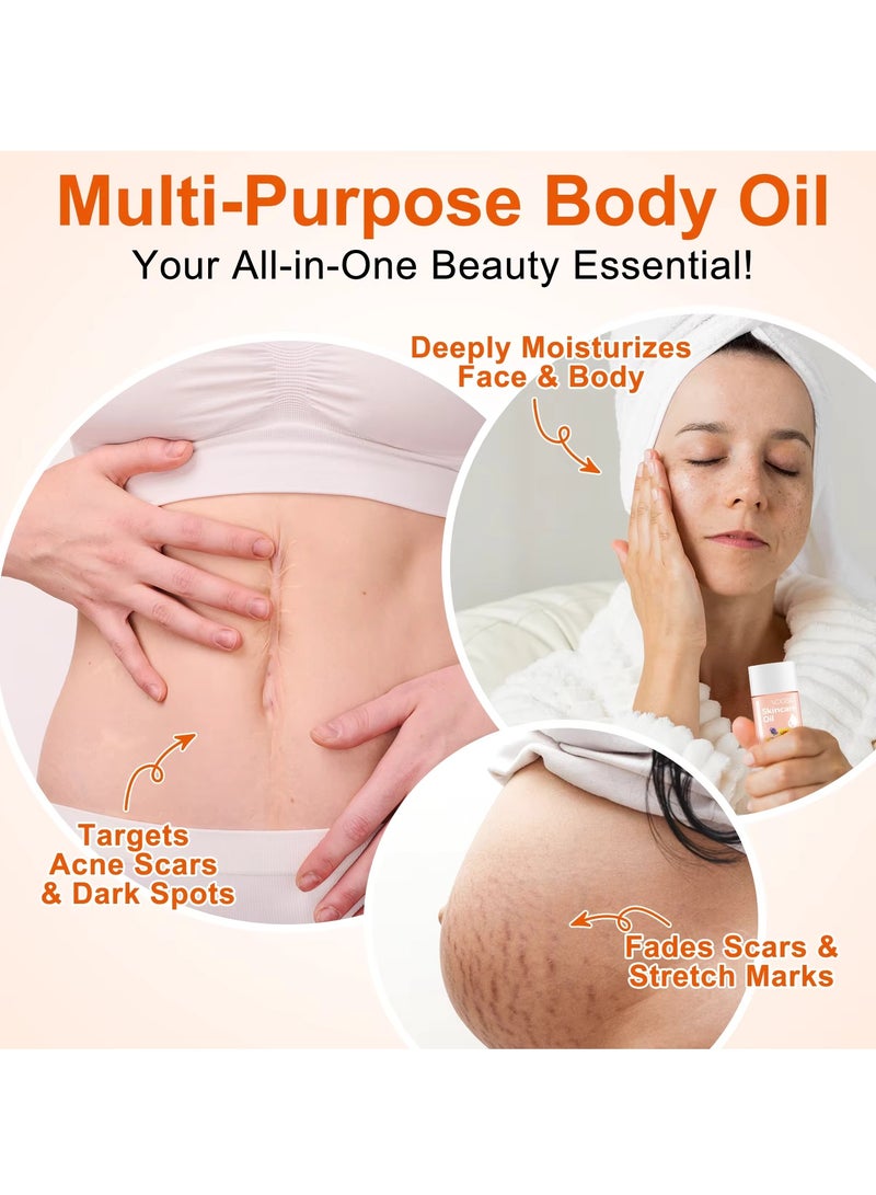 VOGSIG 60ml Skincare Oil Skin Care Serum for Stretch Marks Acne and Scars Moisturizing Stretch Mark Oil Boosts Skin Firmness and Elasticity Smooths Wrinkles and Fine Lines Moisturize Face Serum and Body Oil - Image 4