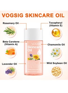 VOGSIG 60ml Skincare Oil Skin Care Serum for Stretch Marks Acne and Scars Moisturizing Stretch Mark Oil Boosts Skin Firmness and Elasticity Smooths Wrinkles and Fine Lines Moisturize Face Serum and Body Oil  - Image 5