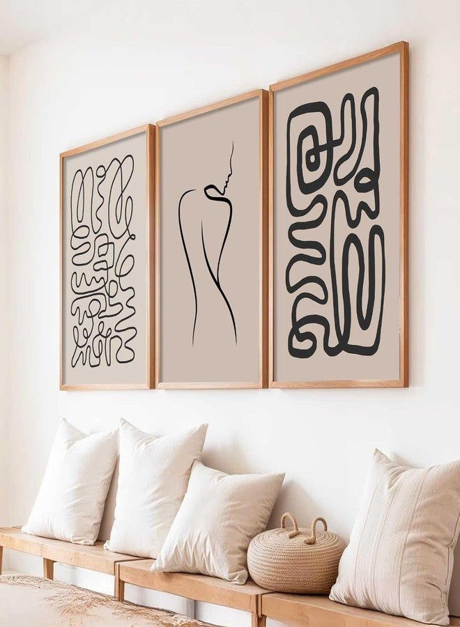 HOTHOUSE Decorative Modern Wall Art Print With Frame Abstract Paintings For Living Room Bed Room Hotel Wall Decor Digital Reprint Set of 3 (13X17 inch) - Image 5