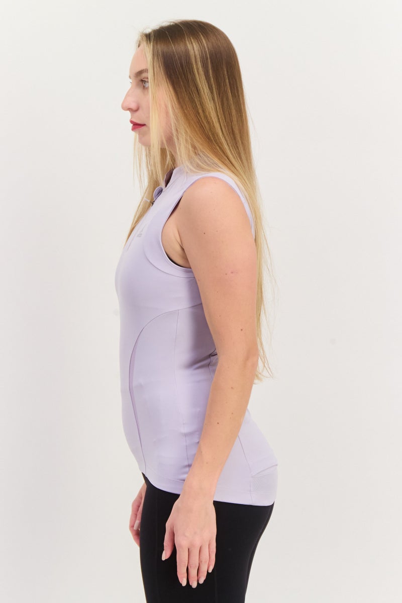 Women Sportswear Fit Cap Sleeves Training Top, Lilac