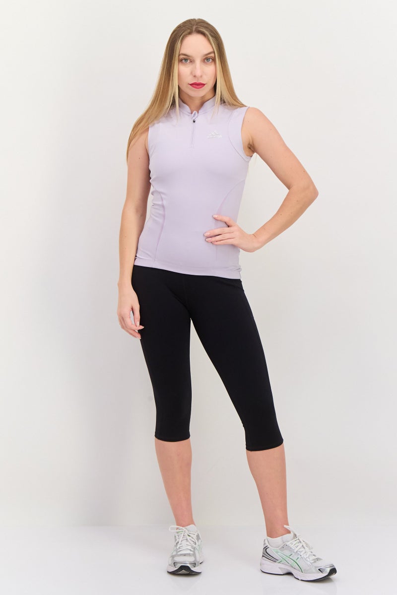 Women Sportswear Fit Cap Sleeves Training Top, Lilac